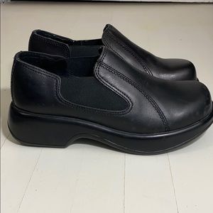 Dansko Black Leather Slip On Size 38